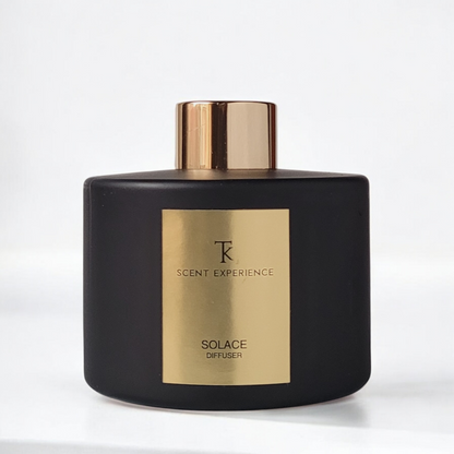 Solace luxury reed diffuser by TK Scent Experience with blood orange and clove fragrance